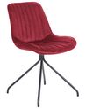 Spisebordsstol rød velour sæt af 2 NAVASOTA_860865