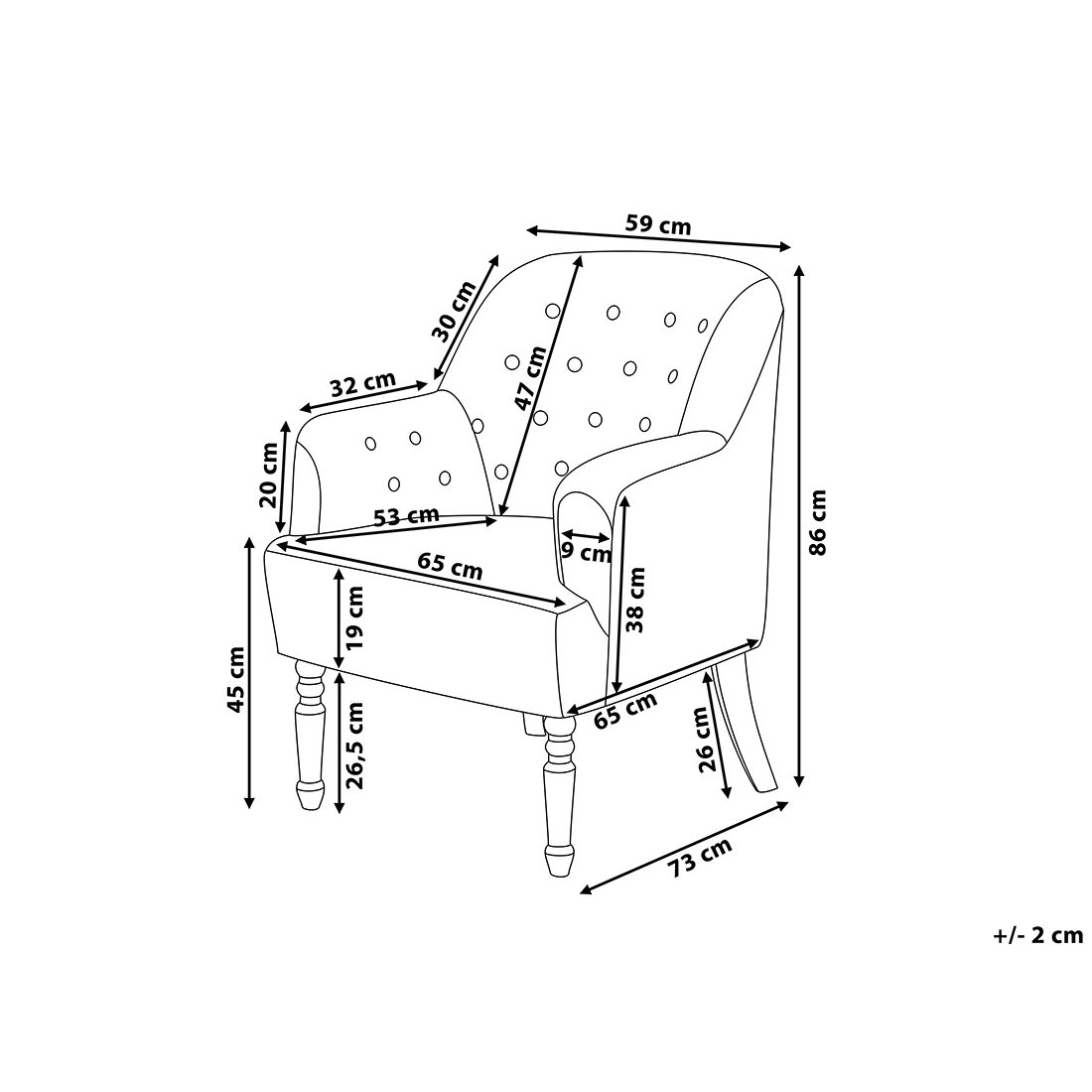 Fotel patchwork niebieski MANDAL