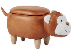 Eläinjakkara keinonahka säilytystila kullanruskea 66 x 35 cm MONKEY Eläinjakkara keinonahka säilytystila kullanruskea 66 x 35 cm MONKEY