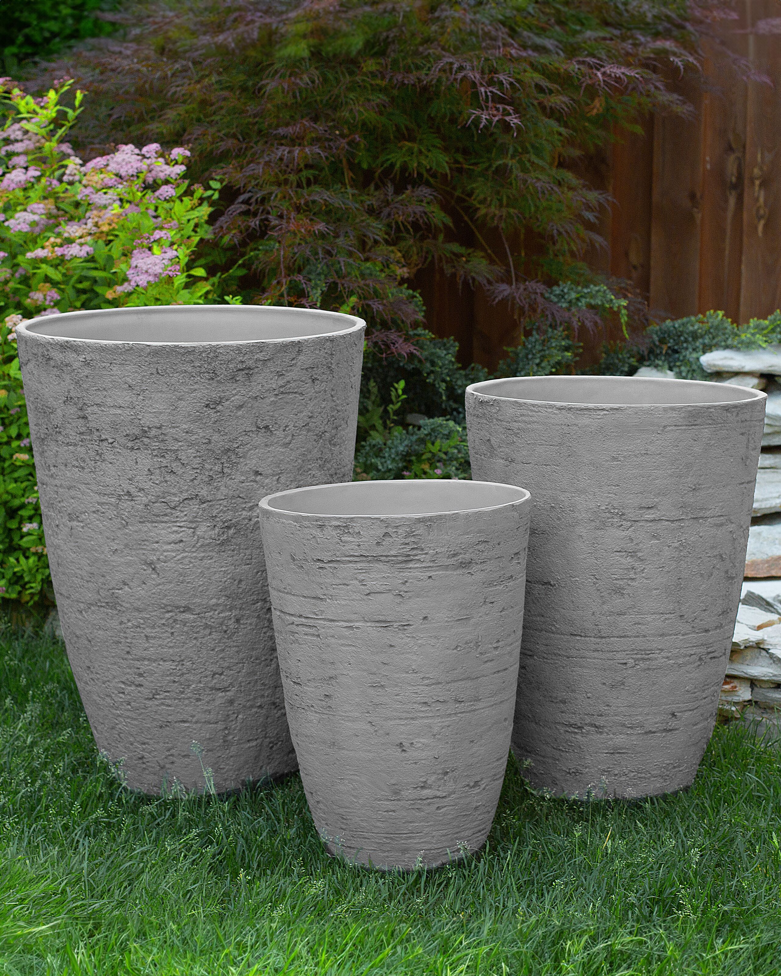 Vaso para plantas 51 x 51 x 71 cm cinzento CAMIA