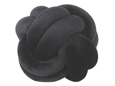 Coussin noeud noir en forme de balle 20 x 20 cm MALNI