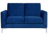 2 Seater Velvet Sofa Navy Blue FENES_730311