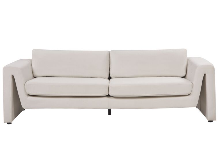 3-istuttava sohva sametti vaalea beige MAUNU_895151