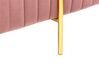 Sengebænk i ribbet lyserød velour 93 x 48 cm DAYTON_860595