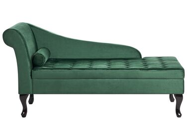 Chaise-longue à esquerda com arrumação em veludo verde escuro PESSAC