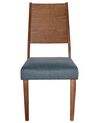 Zestaw 2 krzeseł do jadalni drewniany ciemny z szarym ELMIRA_832010