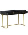 Home Office Desk / 2 Drawer Console Table Black with Gold WESTPORT_809734
