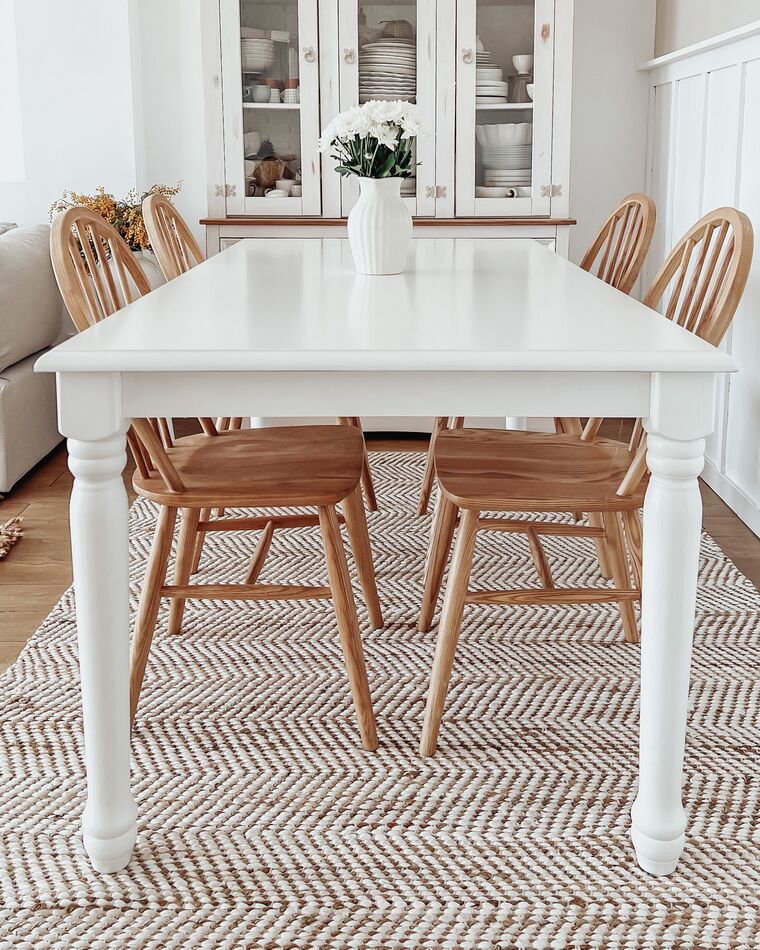 Wooden Dining Table 180 x 90 cm White CARY | Beliani.co.uk