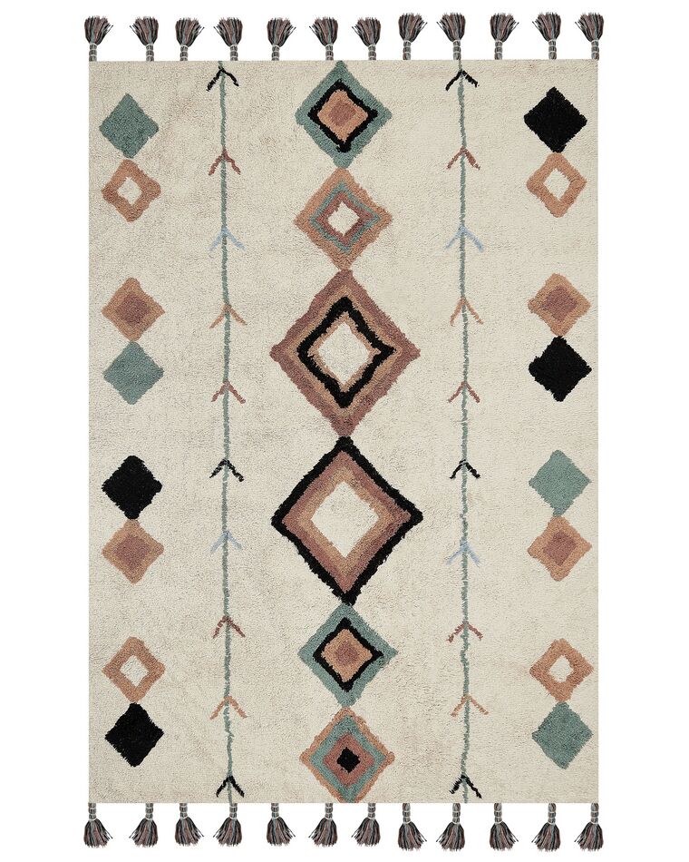 Teppich Baumwolle beige / mehrfarbig 160 x 230 cm geometrisches Muster ESKISEHIR_839639