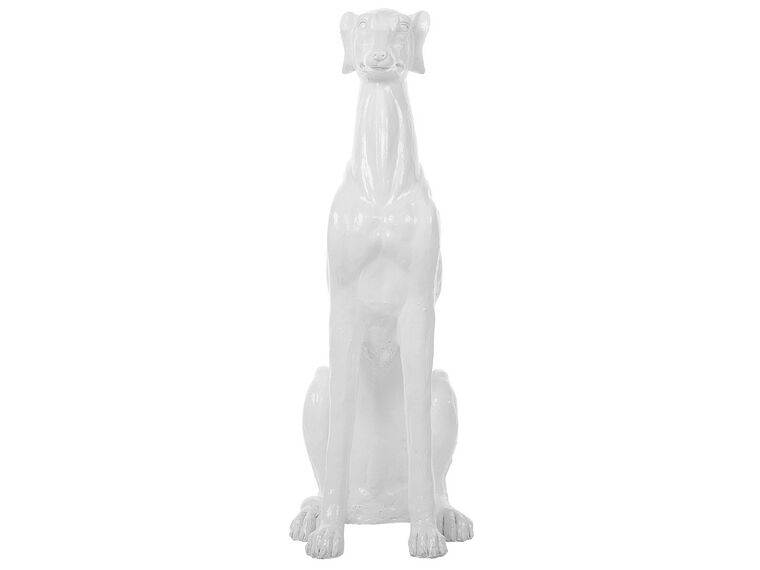 Decorative Statue White GREYHOUND Beliani.de
