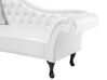 Left Hand Faux Leather Chaise Lounge White LATTES_681439
