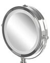Sminkspegel med LED ø 18 cm silver BAIXAS_813707