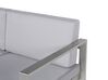 Salon de jardin en aluminium coussin en tissu gris clair table basse incluse SALERNO_679543