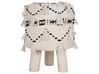 Cotton Footstool Beige with Black THONDI_754843