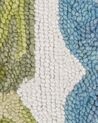 Teppich Wolle mehrfarbig 80 x 150 cm Blattmuster Kurzflor KINIK_830803