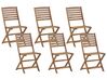 Conjunto de 6 cadeiras de jardim em madeira de acácia TOLVE_784145