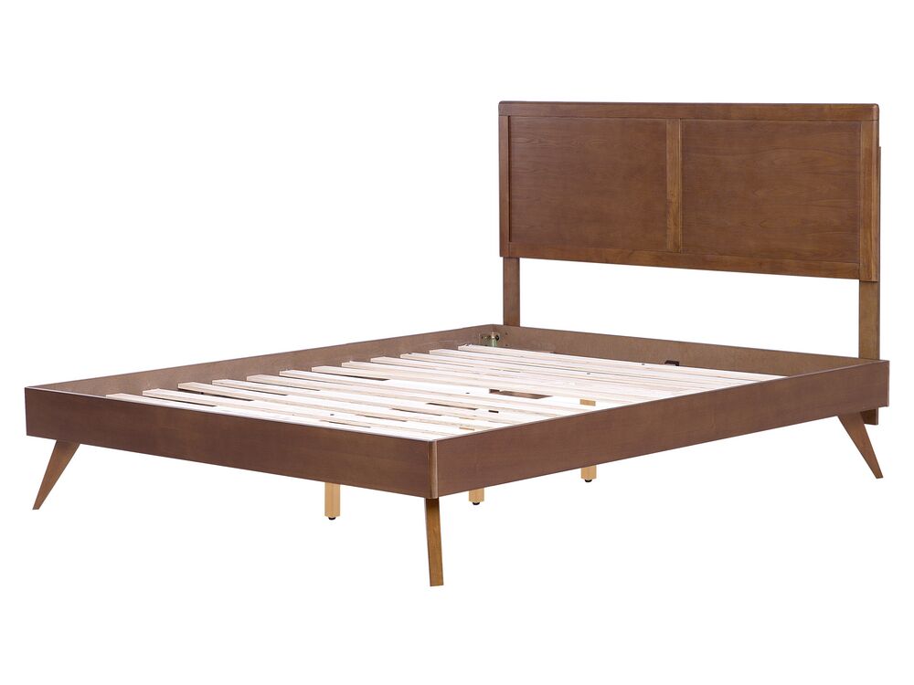 Bed hout donkerbruin 160 x 200 cm ISTRES Gratis Levering