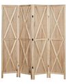 Wooden Folding 4 Panel Room Divider 170 x 163 cm Light Wood RIDANNA_874074
