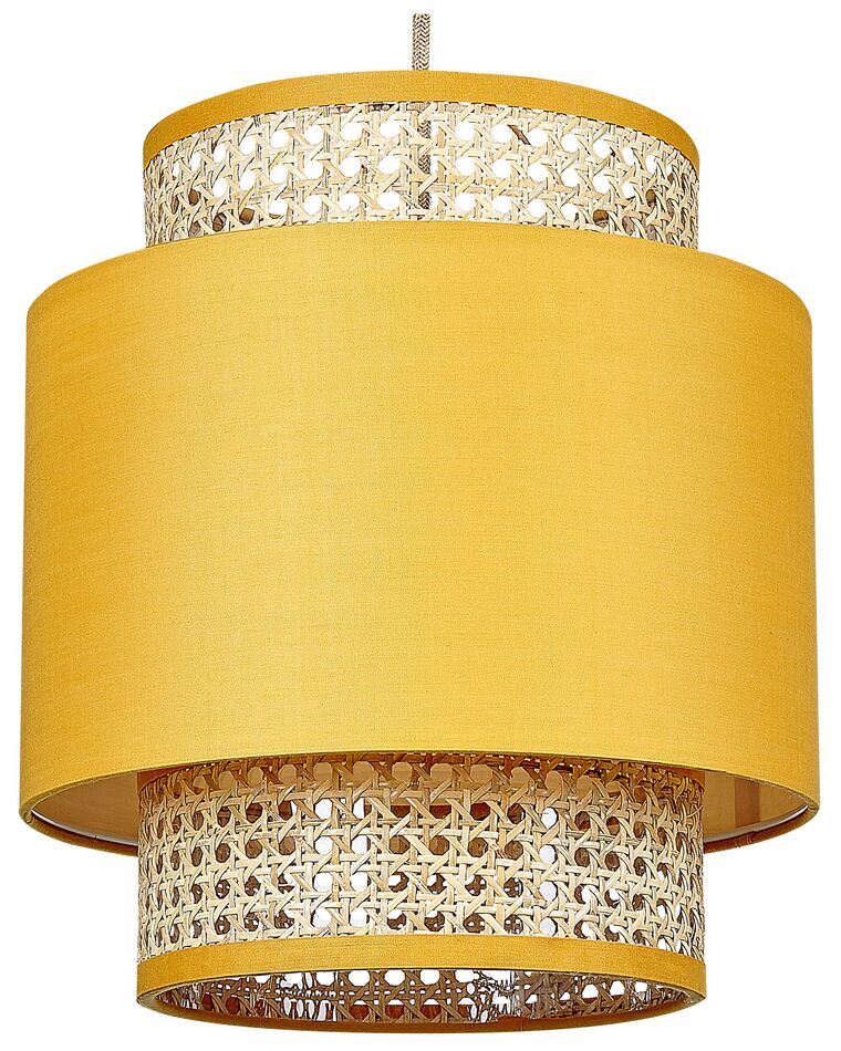 Lampa wisząca rattanowa naturalna z żółtym BOERI_836980