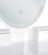 Toaletka 3 szuflady lustro LED ze stołkiem biało-złota ROSEY_844805
