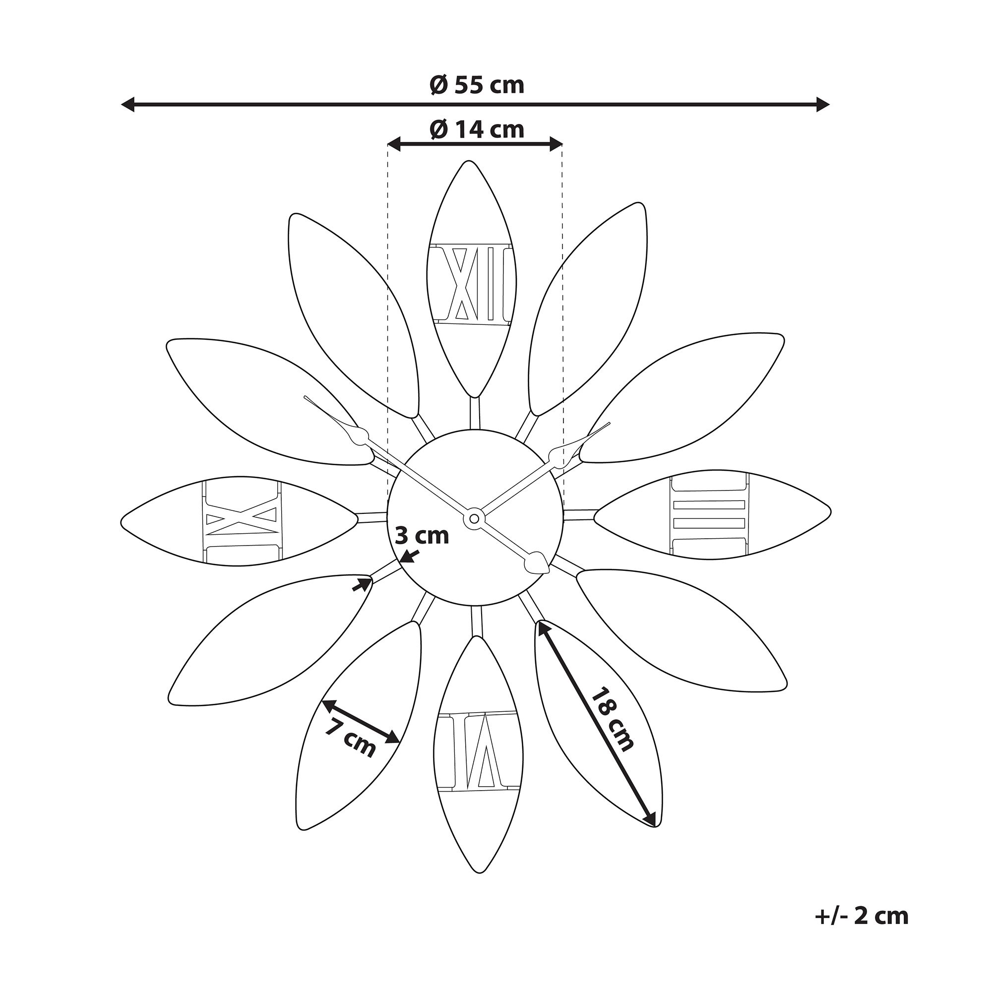 Zegar ścienny ø 55 cm brązowy BEINWIL