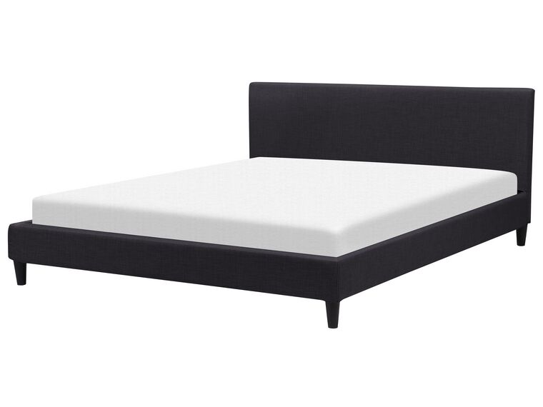 Bed stof zwart 180 x 200 cm FITOU | Gratis Levering Bed stof zwart 180 x 200 cm FITOU | Gratis Levering