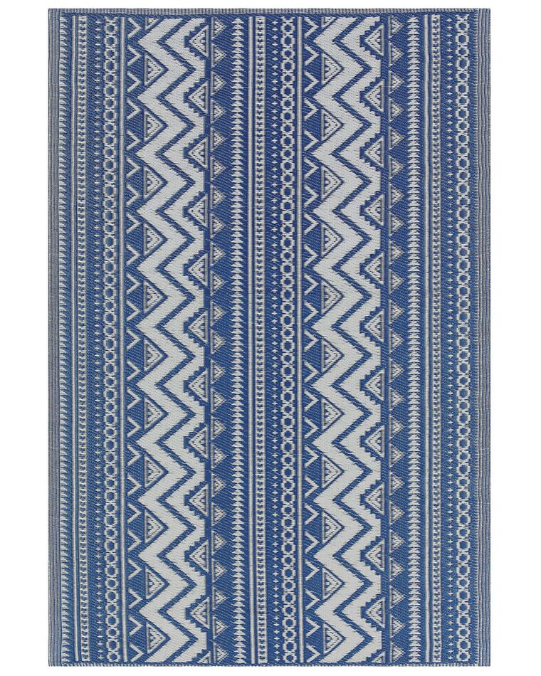Tapis extérieur au motif zigzag bleu 120 x 180 cm NAGPUR_766495