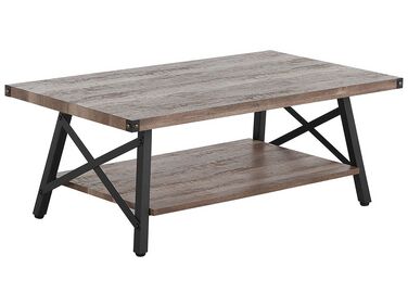 Coffee Table with Shelf Taupe Wood CARLIN