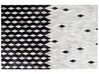 Tæppe 160x230 cm hvid/sort læder MALDAN_806252