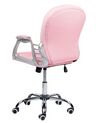 Silla de oficina reclinable de piel sintética rosa/plateado/negro PRINCESS_756264