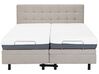 Fabric EU Super King Size Adjustable Bed Beige DUKE_798041