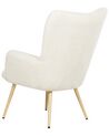 Boucle Wingback Chair with Footstool Off White VEJLE II_901566