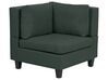 Háromszemélyes kombinálható sötétzöld kárpitozott kanapé ottománnal UNSTAD_893398