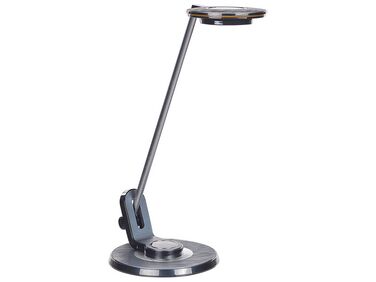 Kovová stolní LED lampa s USB portem stříbrná/ černá CORVUS