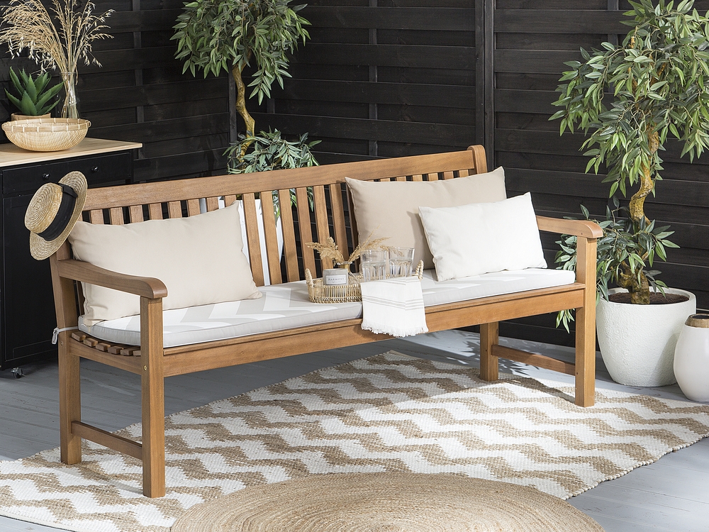 Cuscino per panchina da giardino TOSCANA/JAVA grigio beige zigzag  169x50x5cm 