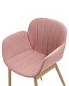 Set of 2 Fabric Dining Chairs Pink ALICE_868331