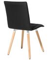 	Conjunto de 2 sillas de comedor de poliéster negro/madera clara BROOKLYN_696381