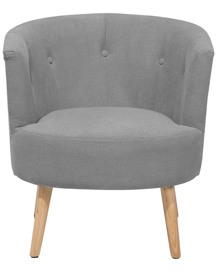 Fabric Tub Chair Grey ODENZEN Beliani.co.uk