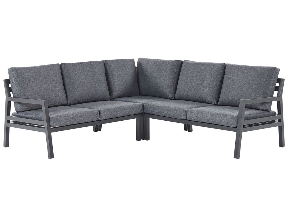 5 Seater Garden Corner Sofa Set Dark Grey VIZZINI Beliani.co.uk