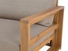 Lounge Set zertifiziertes Holz hellbraun 4-Sitzer modular Auflagen taupe TIMOR_803224