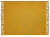 Plaid en coton 125 x 150 cm jaune moutarde YARSA_839747