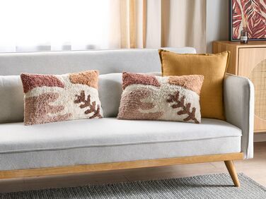 Set of 2 Tufted Cotton Cushions 30 x 50 cm Multicolour CAMASSIA
