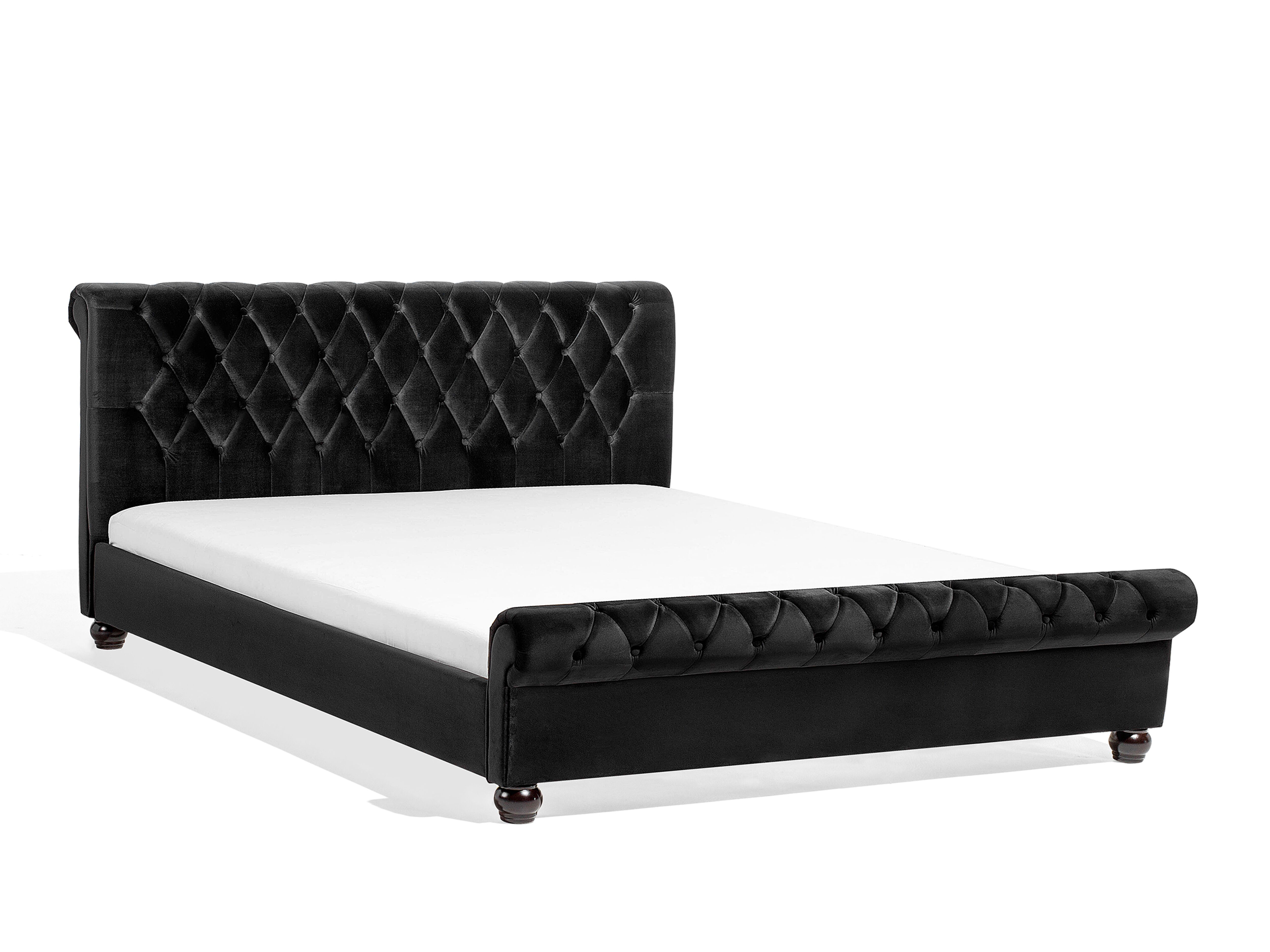Velvet EU Double Bed Black AVALLON Beliani.co.uk