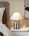 Keramisk bordlampe lys beige og blå LUCHETTI_844181