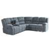 Corner Fabric Electric Recliner Sofa with USB Port Grey ROKKE_799639