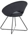 Chaise design en velours noir RACHEL_860921