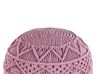 Bavlnená makramé taburetka ⌀ 40 cm ružová KAYSERI_801190