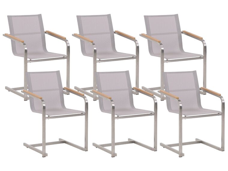 Zestaw 6 krzeseł ogrodowych beżowy COSOLETO_776968