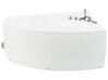 Left Hand Whirlpool Corner Bath with LED 2060 x 1480 mm White PELICAN_755876