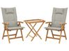 Set di 2 sedie con cuscini grigio beige e tavolino in legno di acacia JAVA_788649